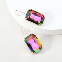 1 Pair Sweet Simple Style Rectangle Inlay Alloy Glass Ear Hook main image 8