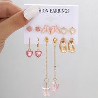 Fairy Style Sweet Tassel Heart Shape Butterfly Alloy Plating Inlay Artificial Gemstones Artificial Crystal Artificial Diamond Gold Plated Silver Plated Women's Earrings main image 1