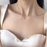 304 Stainless Steel 18K Gold Plated Simple Style Plating Solid Color Artificial Rhinestones Necklace main image 2