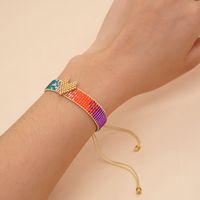 Ethnic Style Gradient Color Heart Shape Glass Wholesale Bracelets main image 7