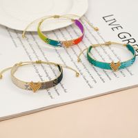 Ethnic Style Gradient Color Heart Shape Glass Wholesale Bracelets main image 3