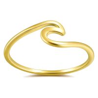 Titanium Steel 14K Gold Plated Simple Style Waves No Inlaid sku image 8