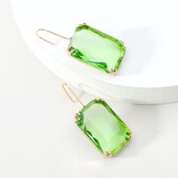 1 Pair Sweet Simple Style Rectangle Inlay Alloy Glass Ear Hook sku image 2