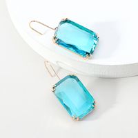 1 Pair Sweet Simple Style Rectangle Inlay Alloy Glass Ear Hook sku image 3