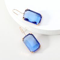 1 Pair Sweet Simple Style Rectangle Inlay Alloy Glass Ear Hook sku image 5