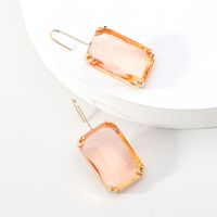 1 Pair Sweet Simple Style Rectangle Inlay Alloy Glass Ear Hook sku image 8