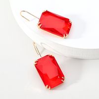 1 Pair Sweet Simple Style Rectangle Inlay Alloy Glass Ear Hook sku image 10