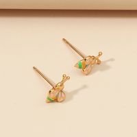 1 Pair Cute Bee Enamel Plating Copper Gold Plated Ear Studs main image 6