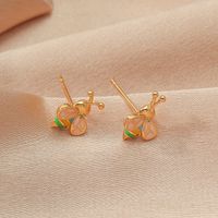 1 Pair Cute Bee Enamel Plating Copper Gold Plated Ear Studs main image 7