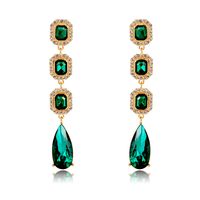 Lady Water Droplets Alloy Inlay Rhinestones Glass Women's Dangling Earrings main image 2