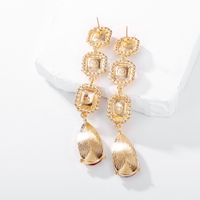 Lady Water Droplets Alloy Inlay Rhinestones Glass Women's Dangling Earrings main image 3