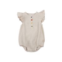 Casual Solid Color Patchwork Cotton Baby Rompers main image 3