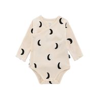 Casual Moon Printing Cotton Spandex Baby Rompers sku image 9