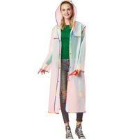 Solid Color Translucent Fashion Wrap Eva Outdoor Raincoat main image 2