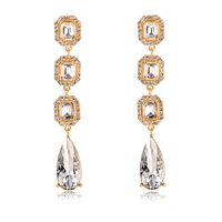 Lady Water Droplets Alloy Inlay Rhinestones Glass Women's Dangling Earrings sku image 2
