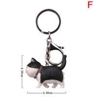 Cute Cat Metal Unisex Bag Pendant Keychain sku image 5