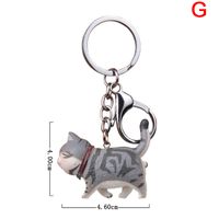 Cute Cat Metal Unisex Bag Pendant Keychain sku image 6