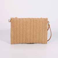 Women's Straw Solid Color Streetwear Square Magnetic Buckle Crossbody Bag main image 2