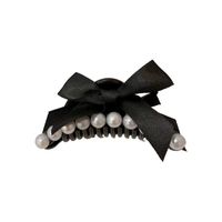 Vintage Style Simple Style Bow Knot Arylic Cloth Ribbon Patchwork Inlay Pearl Hair Claws main image 3