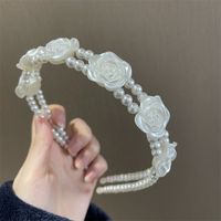 Simple Style Round Baroque Pearls Chain Inlay Pearl Hair Band sku image 3
