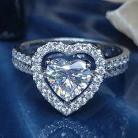 Classic Style Heart Shape Alloy Plating Inlay Zircon Women's Rings main image 4