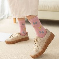 Women's Cute Butterfly Cotton Ankle Socks A Pair main image 1