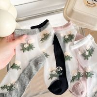 Femmes Mignon Fleur Coton Cheville Chaussettes Une Paire main image 4