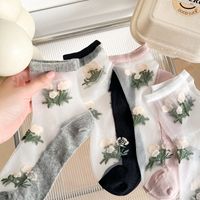 Women's Cute Flower Cotton Ankle Socks A Pair main image 4