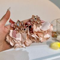 Original Design Flower Cloth Handmade Inlay Artificial Gemstones Women's Ear Studs sku image 4