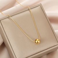 304 Stainless Steel 18K Gold Plated IG Style Plating Solid Color Necklace main image 5