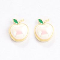 Fairy Style Korean Style Apple Alloy Inlay Artificial Pearls Shell Women's Ear Studs main image 7