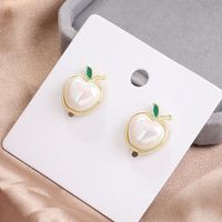 Fairy Style Korean Style Apple Alloy Inlay Artificial Pearls Shell Women's Ear Studs main image 8