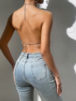 Women's Camisole Tank Tops Metal Backless Sexy Romantic Streetwear Solid Color main image 4