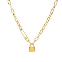 304 Stainless Steel 18K Gold Plated Korean Style Plating Letter Lock Necklace main image 2