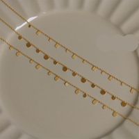 304 Stainless Steel 18K Gold Plated Simple Style Plating Round Square Water Droplets Necklace main image 1