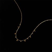 304 Stainless Steel 18K Gold Plated Simple Style Plating Round Square Water Droplets Necklace main image 3