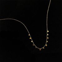 304 Stainless Steel 18K Gold Plated Simple Style Plating Round Square Water Droplets Necklace main image 4