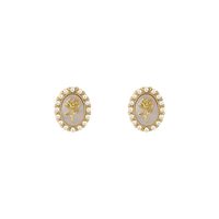 Korean Style Flower Alloy Inlay Artificial Pearls Women's Ear Studs main image 2