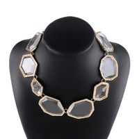 Exaggerated Vacation Solid Color Geometric Alloy Plating Transparent Inlay Resin Women's Necklace sku image 1