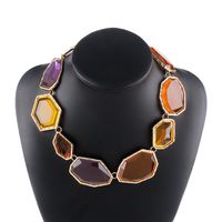 Exaggerated Vacation Solid Color Geometric Alloy Plating Transparent Inlay Resin Women's Necklace sku image 2