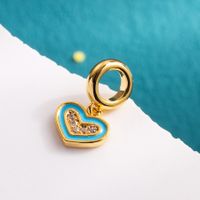 Cute Sweet Animal Stainless Steel Copper Enamel Zircon 14k Gold Plated 18k Gold Plated Charms Jewelry Accessories main image 2