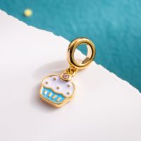 Cute Sweet Animal Stainless Steel Copper Enamel Zircon 14k Gold Plated 18k Gold Plated Charms Jewelry Accessories main image 4
