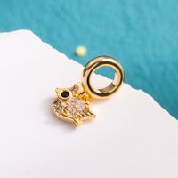 Cute Sweet Animal Stainless Steel Copper Enamel Zircon 14k Gold Plated 18k Gold Plated Charms Jewelry Accessories sku image 4