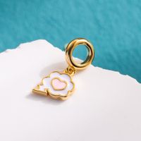 Cute Sweet Animal Stainless Steel Copper Enamel Zircon 14k Gold Plated 18k Gold Plated Charms Jewelry Accessories main image 3