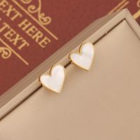 Stainless Steel 18K Gold Plated Elegant Plating Inlay Heart Shape Shell Bracelets Earrings Necklace sku image 1