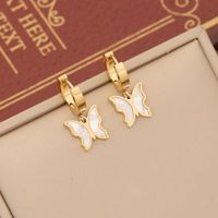 Stainless Steel 18K Gold Plated Elegant Layered Plating Inlay Butterfly Shell Bracelets Earrings Necklace main image 3