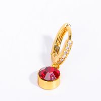 1 Pair Simple Style Round Plating Inlay Copper Zircon 18k Gold Plated Drop Earrings main image 9