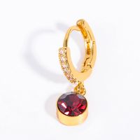 1 Pair Simple Style Round Plating Inlay Copper Zircon 18k Gold Plated Drop Earrings main image 7