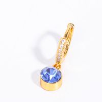 1 Pair Simple Style Round Plating Inlay Copper Zircon 18k Gold Plated Drop Earrings main image 8