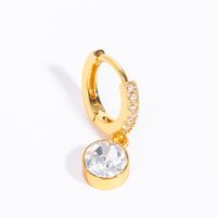 1 Pair Simple Style Round Plating Inlay Copper Zircon 18k Gold Plated Drop Earrings main image 5